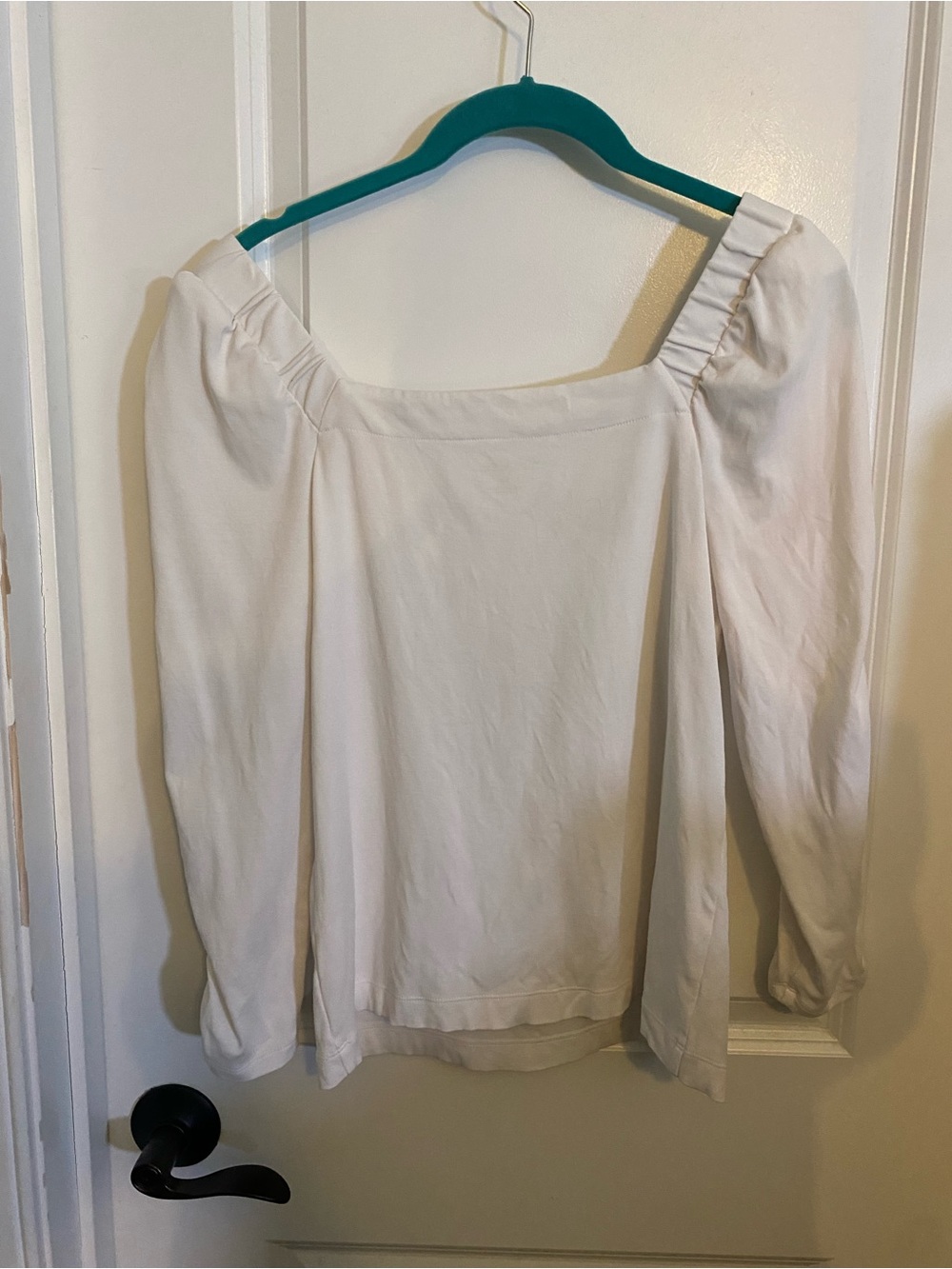 Lilly Pulitzer White Square-Neck Long Sleeve Women’s Top - Picture 4 of 7